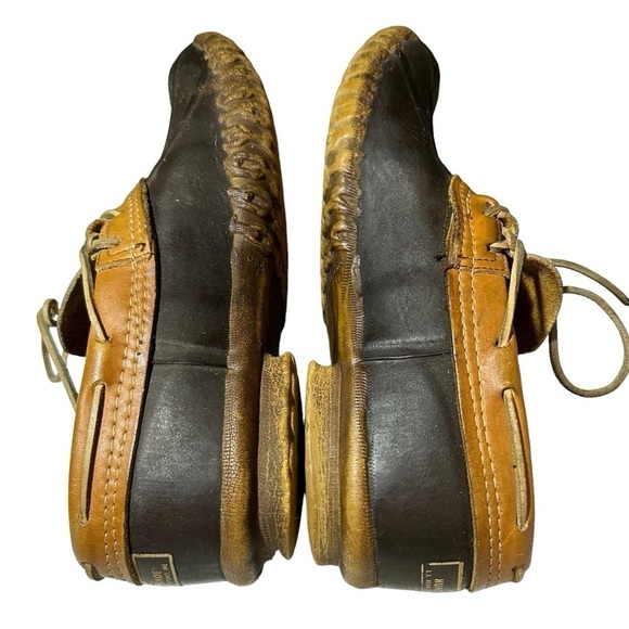 VINTAGE Mens LL BEAN Maine Hunting Shoe Boots Duck Leather Rubber Mocs 8M - Picture 4 of 10